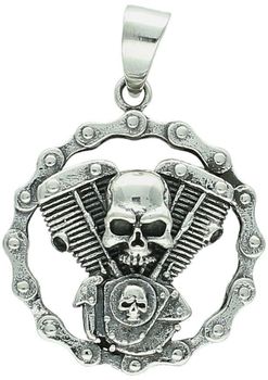 Zawieszka motocyklowa DIA-ZAW-12987-925 Czaszka Silnik V-Twin – stal nierdzewna biker gothic.jpg
