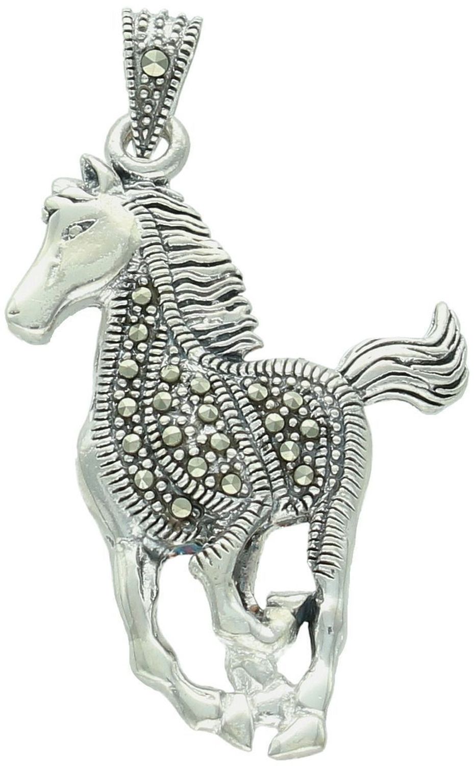 Srebrna zawieszka koń z markazytami DIA-ZAW-13018-925  Biżuteria jeździecka – Srebro 925.jpg
