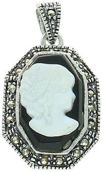 Srebrna zawieszka KAMEA Pani Walewska DIA-ZAW-13019-925  Onyx, masa perłowa i markazyty – Srebro 925.jpg