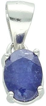 Zawieszka damska srebrna próby 925 z owalnym szafirem. Długość 1,5 cm, szerokość 5 mm, waga 0,80 g. Model DIA-ZAW-13079-925 – szlachetna i subtelna elegancja.1.jpg
