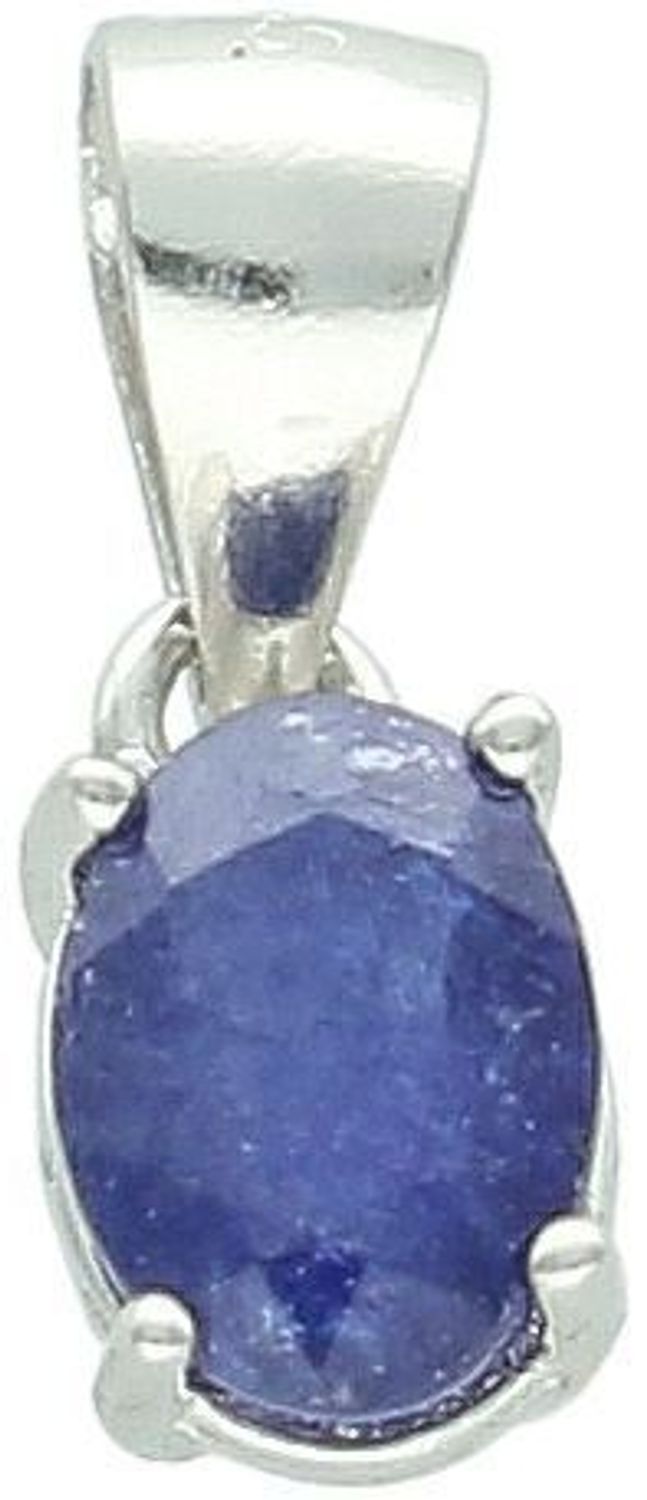 Zawieszka damska srebrna próby 925 z owalnym szafirem. Długość 1,5 cm, szerokość 5 mm, waga 0,80 g. Model DIA-ZAW-13079-925 – szlachetna i subtelna elegancja.1.jpg