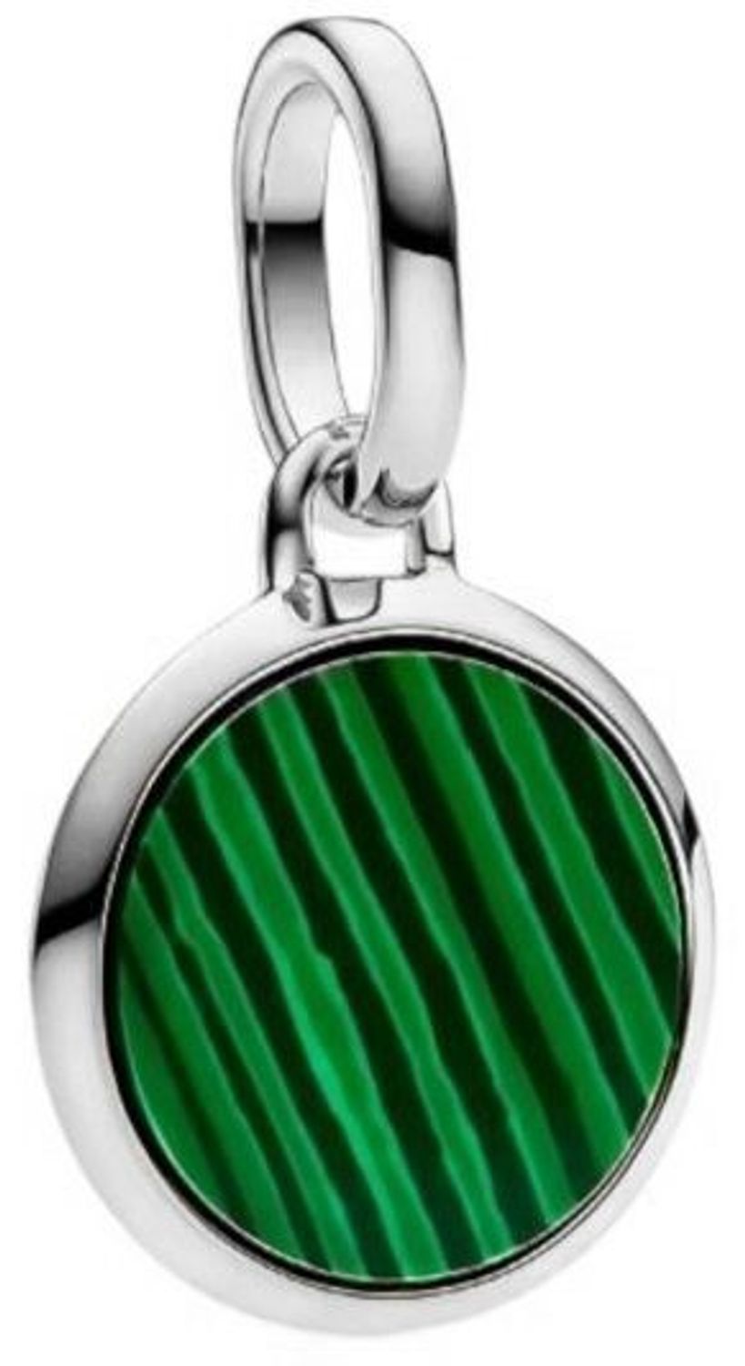 Zawieszka damska srebrna próby 925 DIA-ZAW-13193-925 z naturalnym malachitem. Okrągły kształt, długość z oczkiem 1,8 cm, szerokość 1,0 cm, waga 1,20 g. Elegancka i pełna symboliki biżuteria.22.jpg