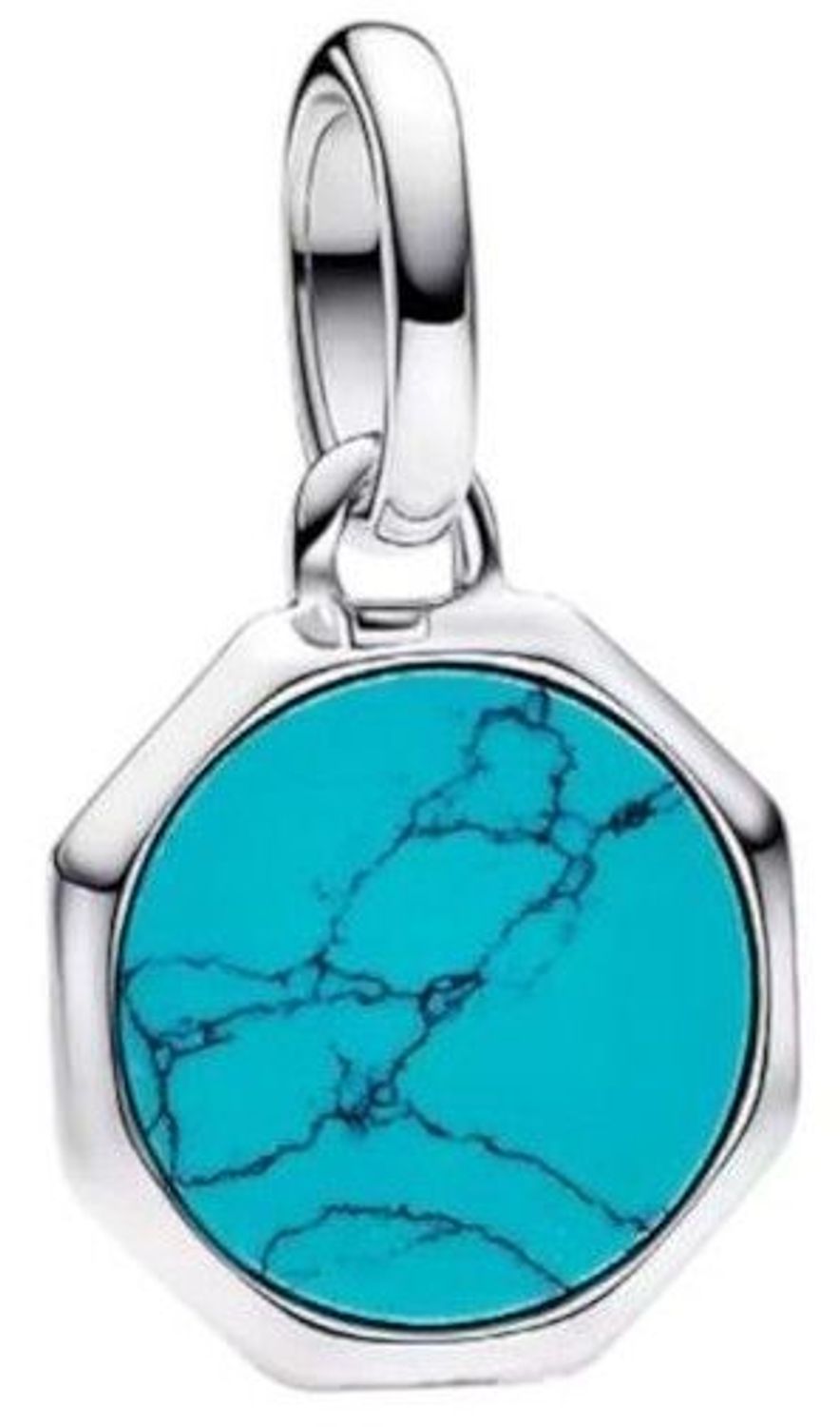 Zawieszka srebrna próby 925 DIA-ZAW-13194-925 z turkusem w geometrycznym kształcie. Długość z oczkiem 1,8 cm, szerokość 1,1 cm. Stylowa i nowoczesna biżuteria.1.jpg