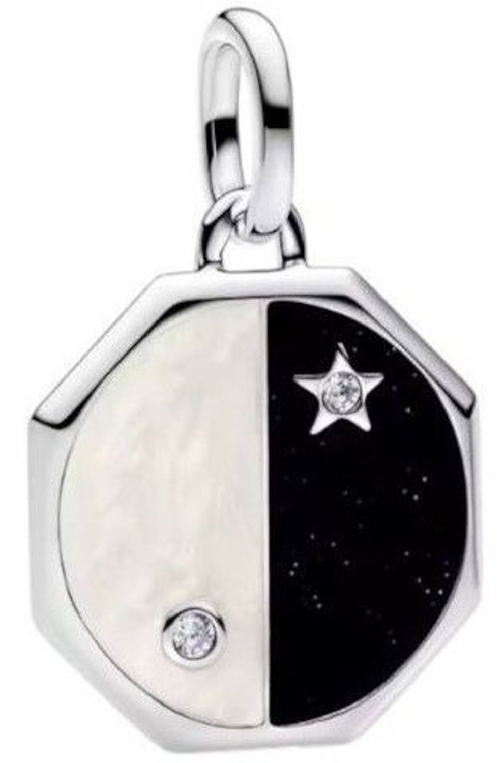 Charms srebrny rodowany 925 Yin-Yang IM2190425CH – zawieszka z emalią w kolorach noc i dzień oraz cyrkoniami. Symbol równowagi i harmonii. Wymiary 15 × 23,5 mm, waga 2,3 g.1.jpg