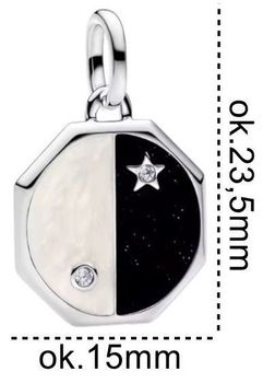 Charms srebrny rodowany 925 Yin-Yang IM2190425CH – zawieszka z emalią w kolorach noc i dzień oraz cyrkoniami. Symbol równowagi i harmonii. Wymiary 15 × 23,5 mm, waga 2,3 g.2.jpg