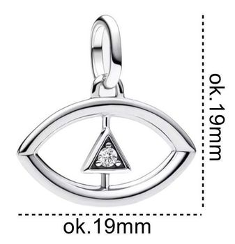 Zawieszka damska srebrna próby 925 w kształcie Oka Proroka, zdobiona jedną cyrkonią. Wymiary 1,8 x 2,0 cm, waga 1,75 g. Symboliczna i elegancka biżuteria z przesłaniem ochronnym.111.jpg