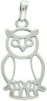 Zawieszka damska z motywem sowy, wykonana ze srebra próby 925. Elegancka biżuteria o wymiarach 3,7 cm x 1,6 cm, ważąca 2,48 g. Idealna na prezent.1.jpg
