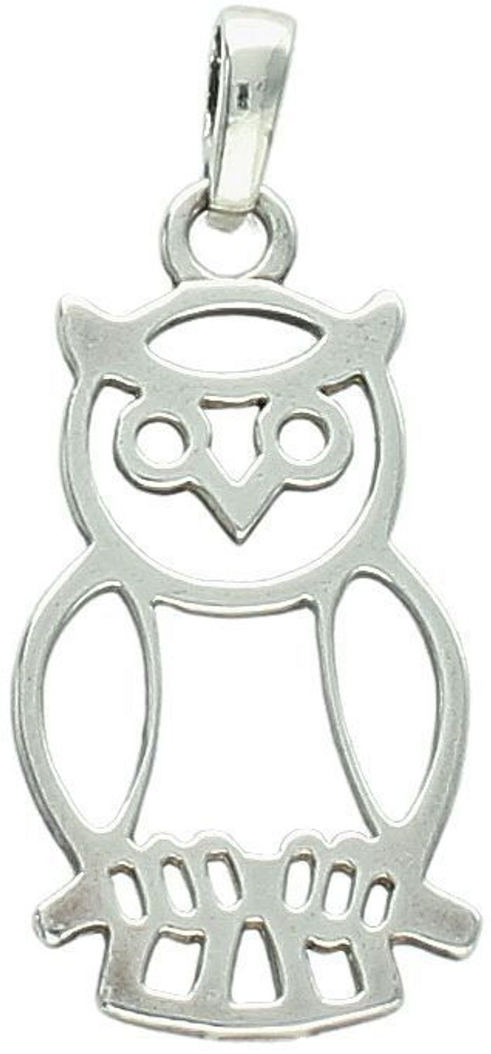 Zawieszka damska z motywem sowy, wykonana ze srebra próby 925. Elegancka biżuteria o wymiarach 3,7 cm x 1,6 cm, ważąca 2,48 g. Idealna na prezent.1.jpg