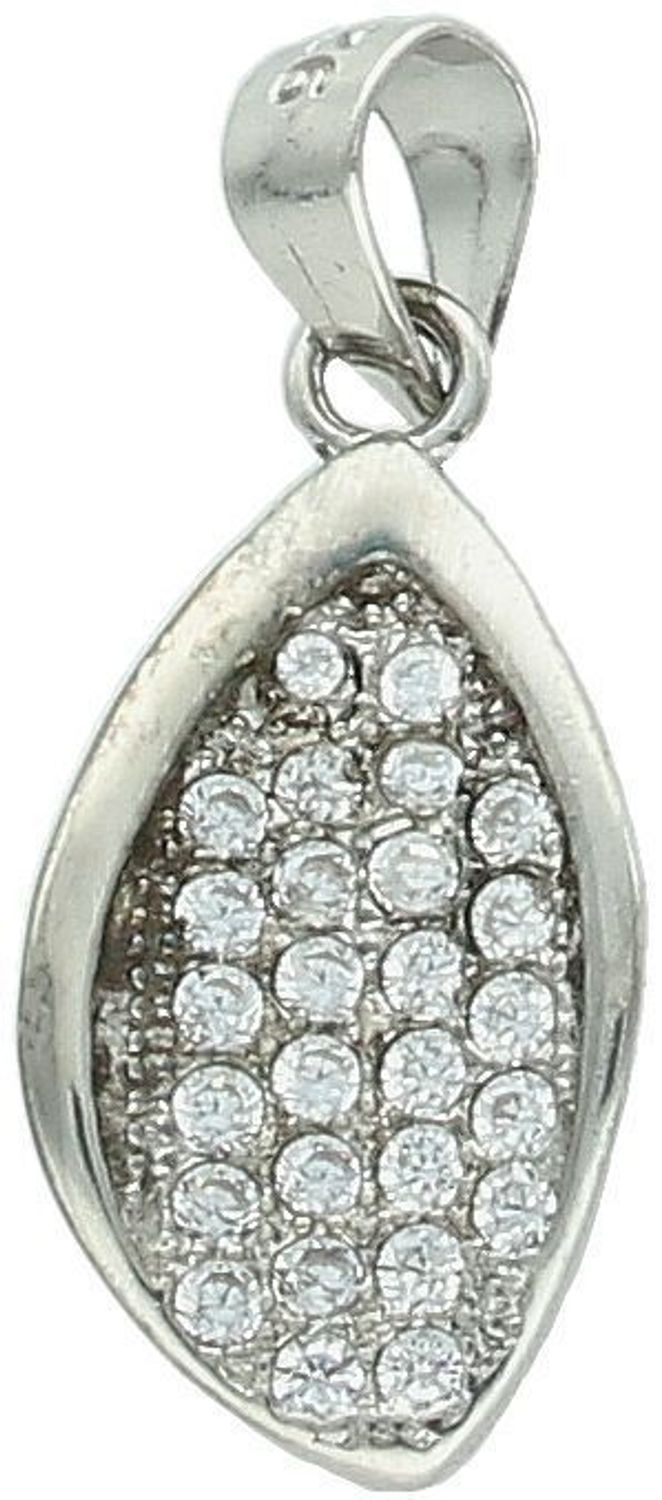 Srebrna zawieszka z cyrkonią – klasyczny kształt, srebro 925, długość 2,3 cm.jpg