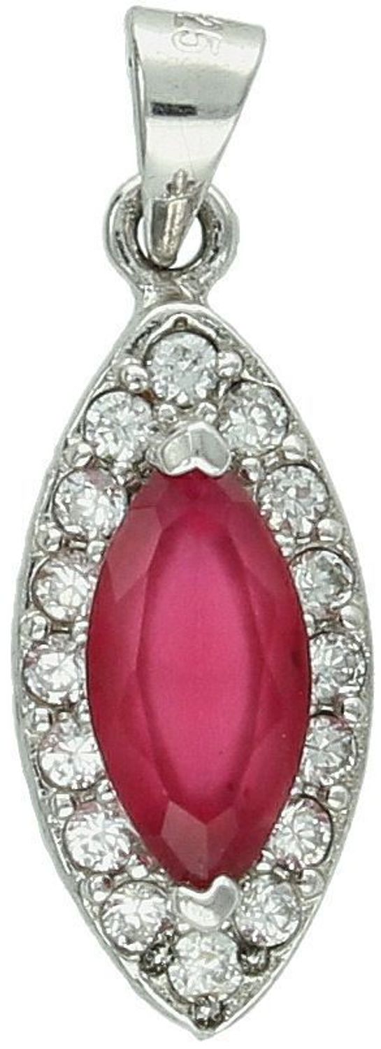 Srebrna zawieszka łezka z czerwoną cyrkonią  Srebro 925, elegancka.jpg