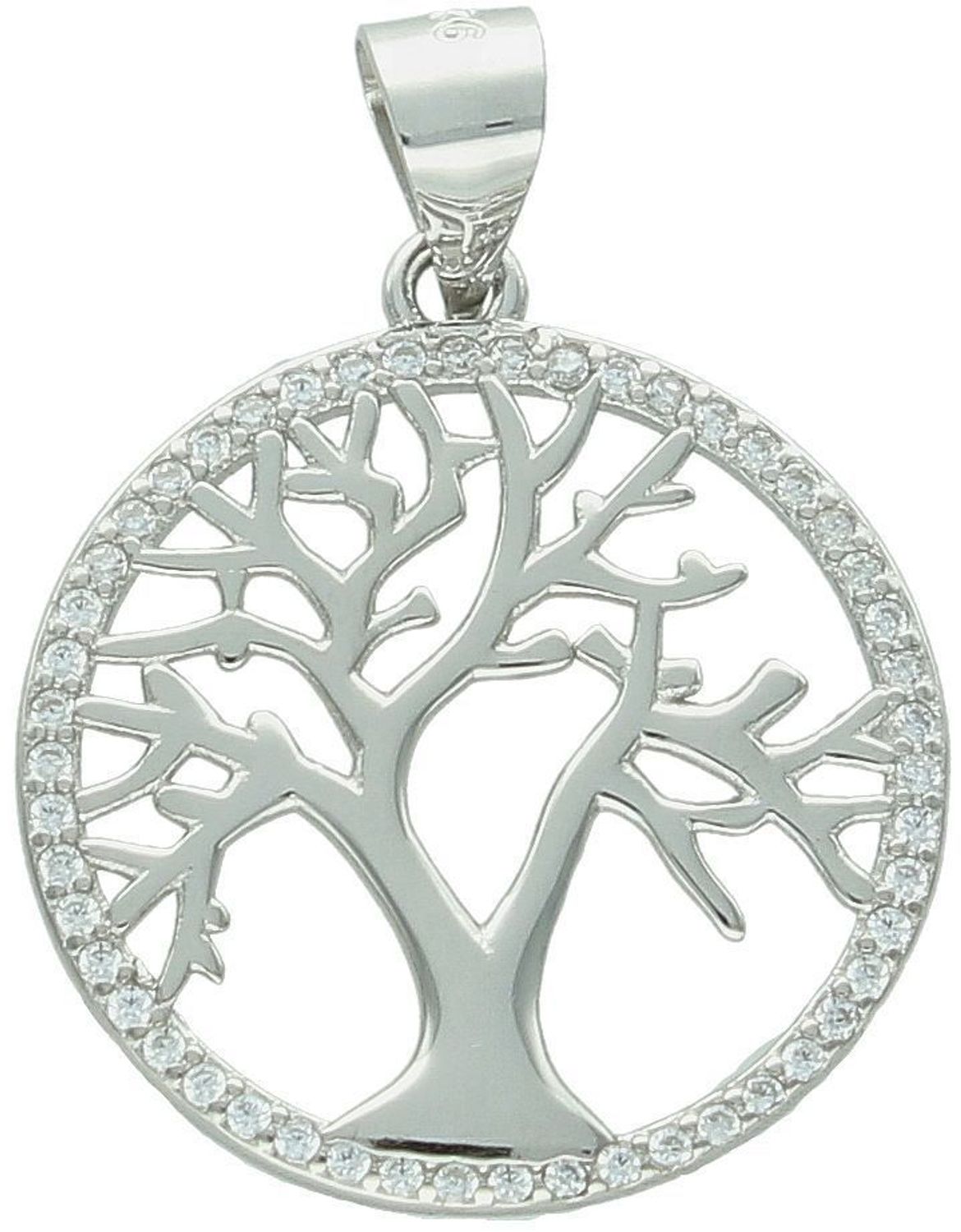 Zawieszka srebrna DIA-ZAW-13331-925 z motywem drzewka szczęścia, ozdobiona cyrkoniami. Próba 925, waga 1,60 g, długość 2,7 cm x 2,0 cm. Symbolika i elegancja w jednym.1.jpg