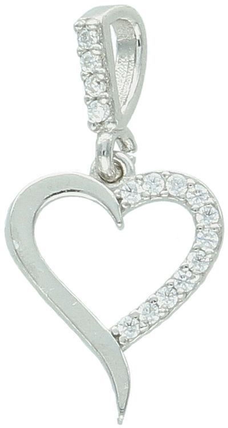 Subtelna srebrna zawieszka DIA-ZAW-13334-925 w kształcie małego, otwartego serca, zdobiona cyrkoniami. Próba 925, waga 0,70 g, długość 2,0 cm x 1,0 cm. Idealna na prezent z miłością.1.jpg