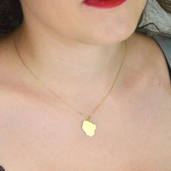 Złota zawieszka w kształcie mapy Polski z próby 585. Elegancka i symboliczna ozdoba na szyję – idealna na co dzień i na prezent. Waga 0,78 g, długość 2 cm (6).JPG