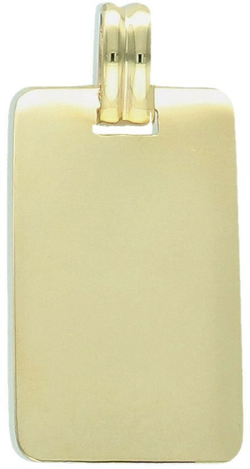 Złota zawieszka prostokątna próby 585, idealna pod grawer. Wymiary 3,2 x 1,5 cm, waga 1,83 g. Klasyczna forma – idealna na prezent z personalizacją.1.jpg