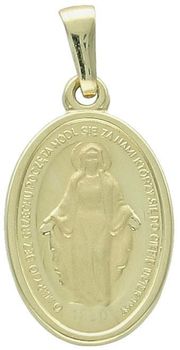 Złoty medalik Matki Boskiej Cudownej próby 585. Klasyczna zawieszka o długości 2,5 cm, szerokości 1,2 cm i wadze 1,72 g. Symbol wiary i ochrony.1.jpg