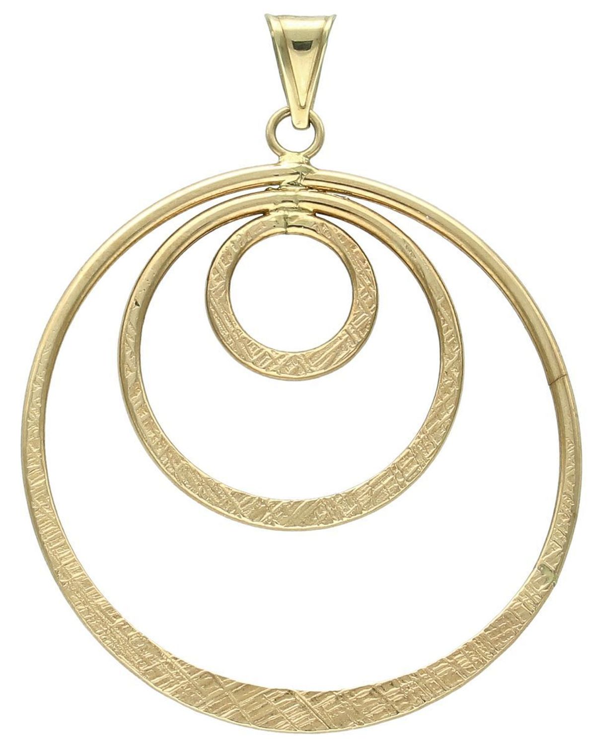 Duża zawieszka złota trzy okręgi, próba 333 DIA-ZAW-1362-333. Duże złote zawieszki. Zawieszka złota z niższej próby. Okrągła złota zawieszka. Złota biżuteria na prezent dla kobiety.1.jpg