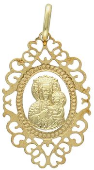 Złoty ażurowy medalik z Matką Boską - elegancka zawieszka 2,9cm, 0,74g.jpg