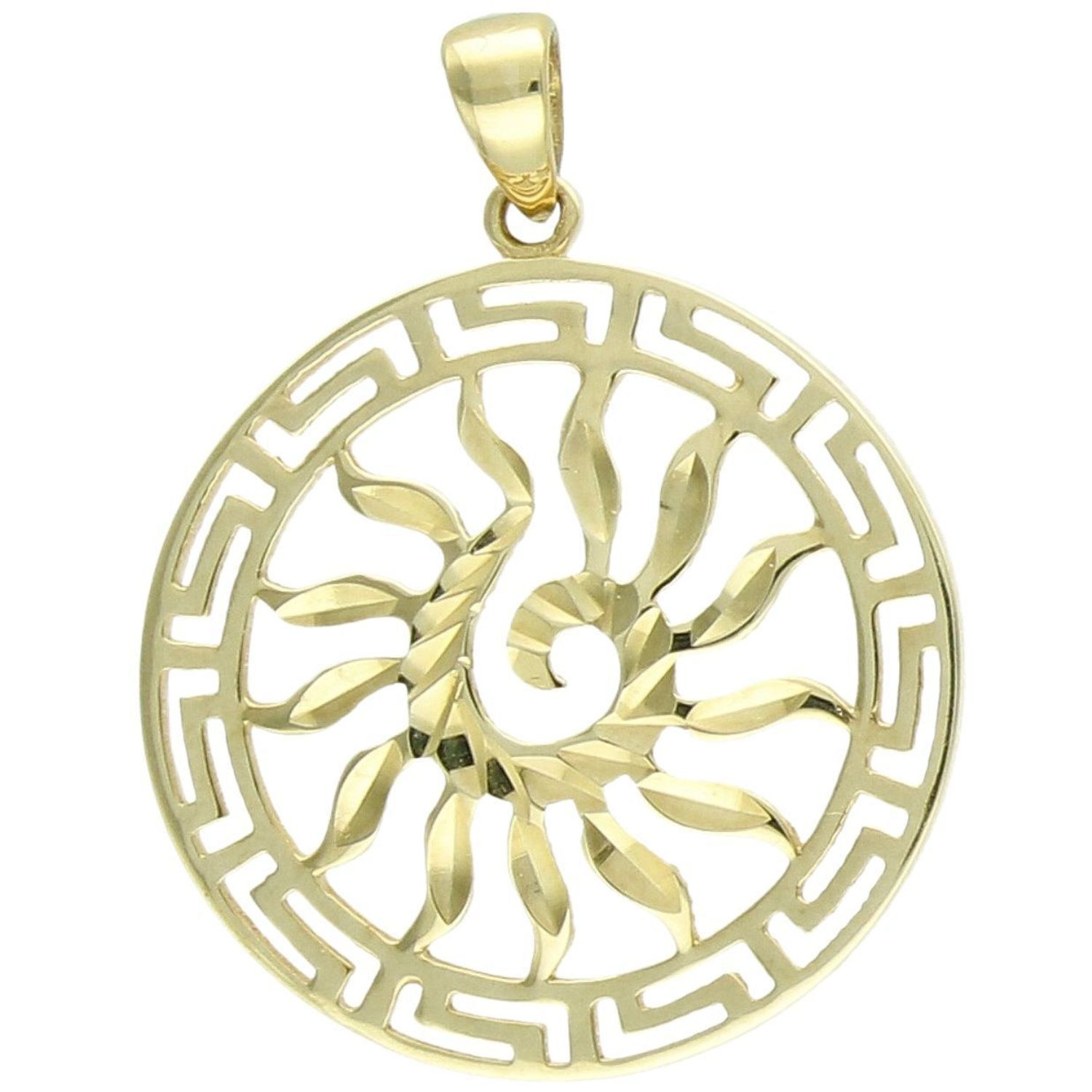 Złota zawieszka Słońce z drogą grecką  Złoto próby 585.jpg