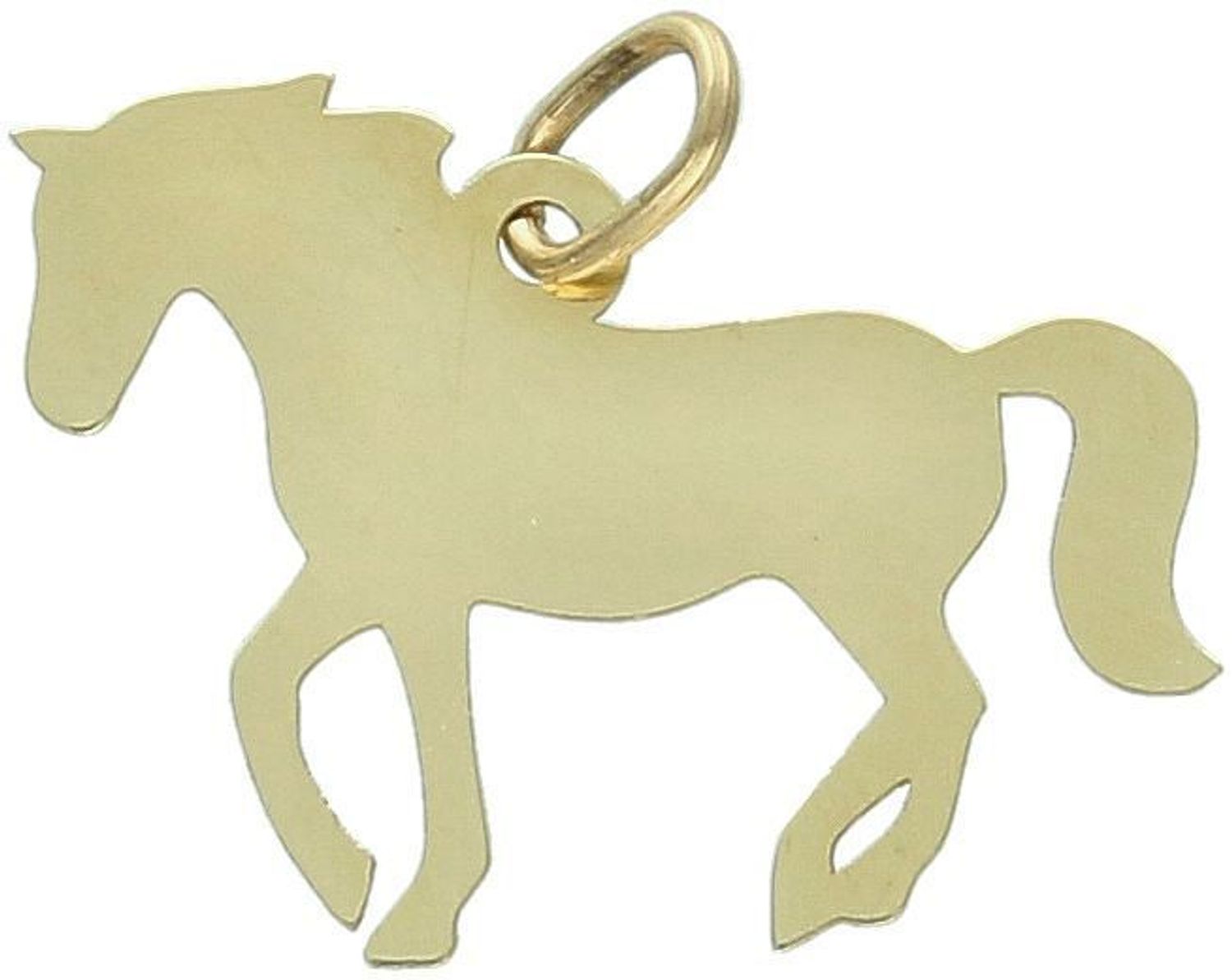 Stylowa zawieszka złota próby 585, model DIA-ZAW-13687-585 w kształcie konika. Wymiary 2,0 x 1,7 cm, waga 0,56 g. Idealna na prezent lub do codziennego noszenia.1.jpg