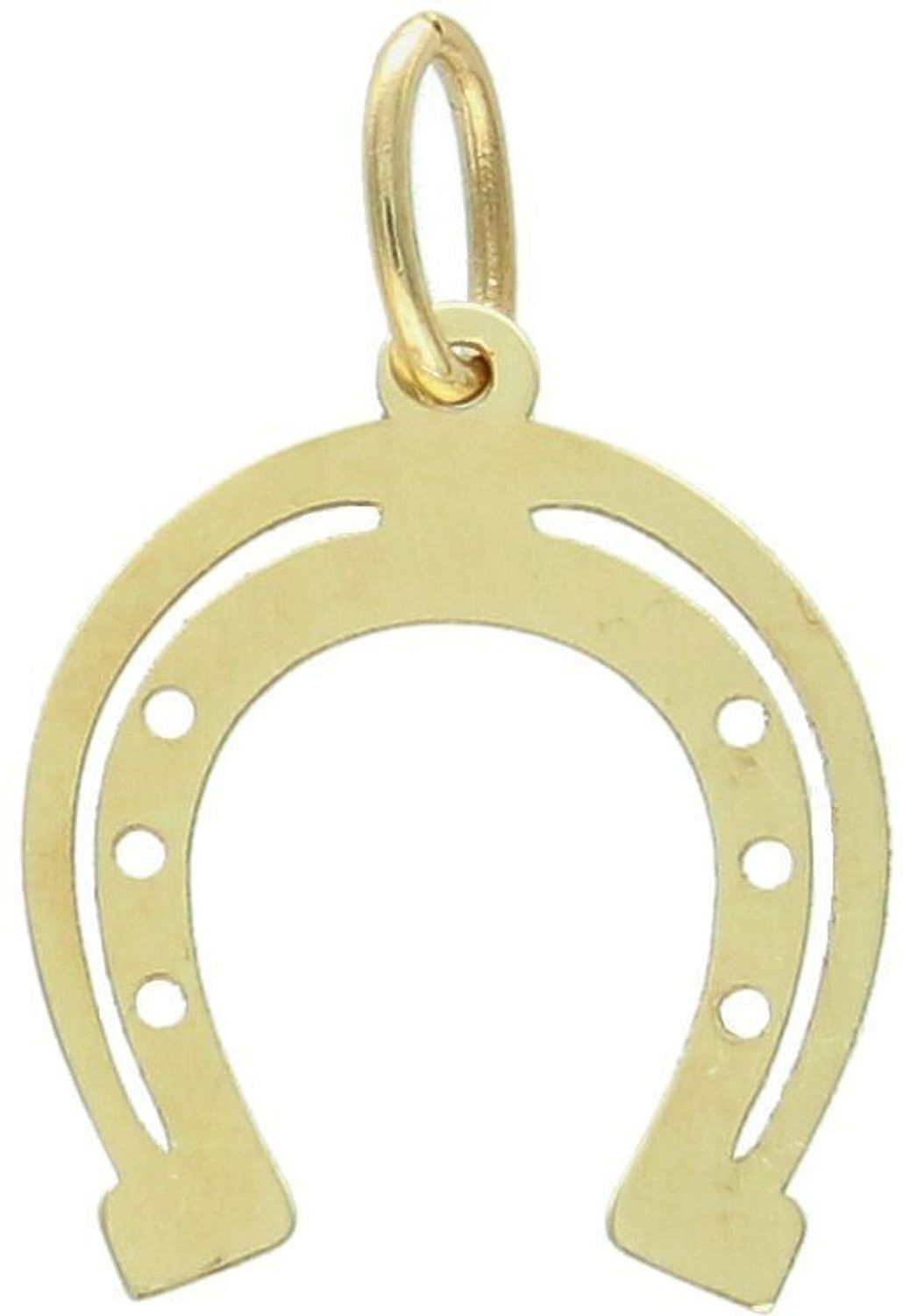 Stylowa zawieszka złota próby 585, model DIA-ZAW-13688-585 w kształcie podkowy. Długość z oczkiem 2,2 cm, szerokość 1,5 cm, waga 0,50 g. Idealna na prezent lub do codziennego noszenia.1.jpg