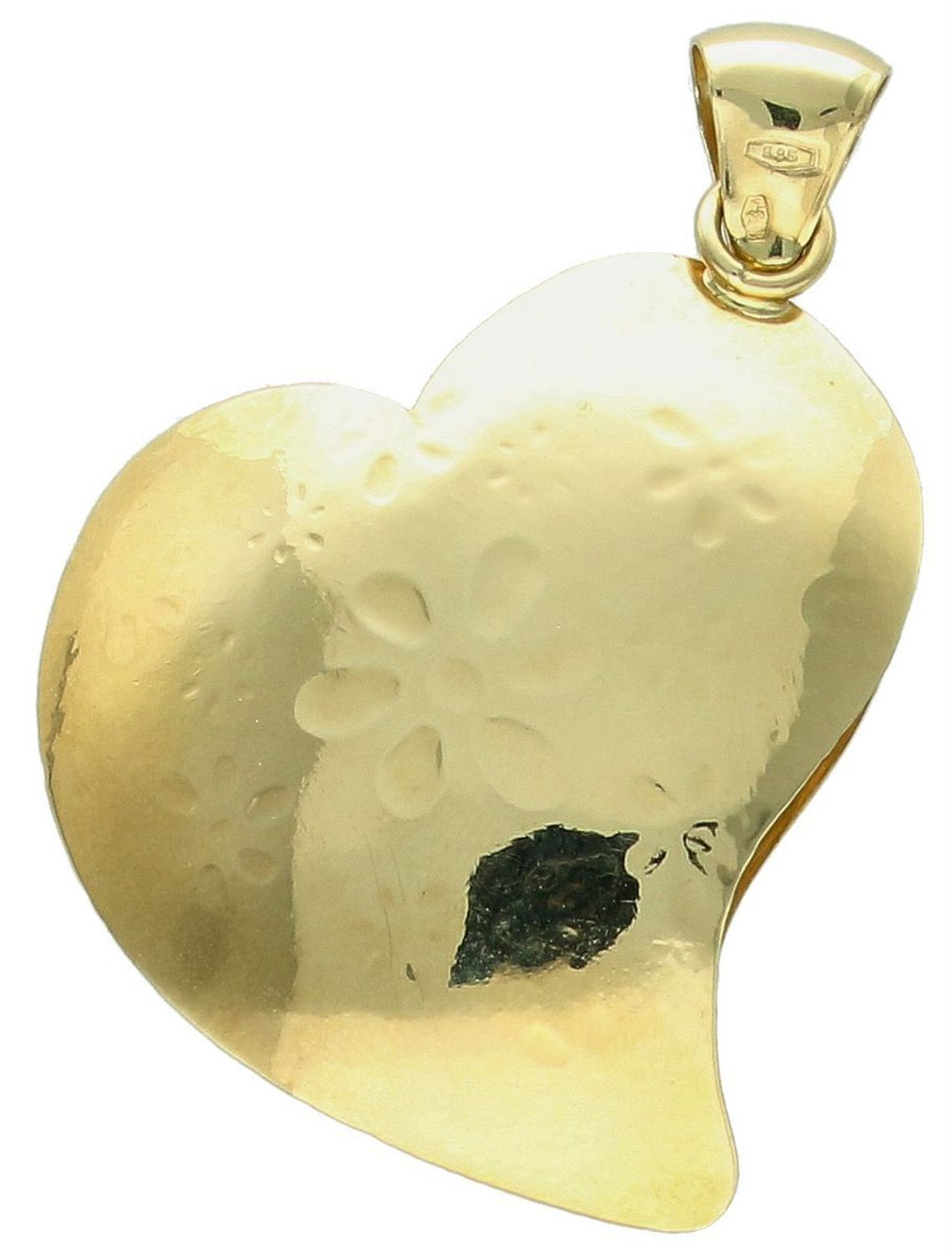 Zawieszka kwiatek i serce białe złoto nierodowane próba 585 DIA-ZAW-0905-585. Złoty wisiorek został wykonany z wysokiej jakości złota próby 585. 1.jpg