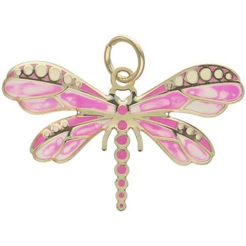 Zawieszka damska złota 585 różowy motyl z emalią DIA-ZAW-13704-585.jpg
