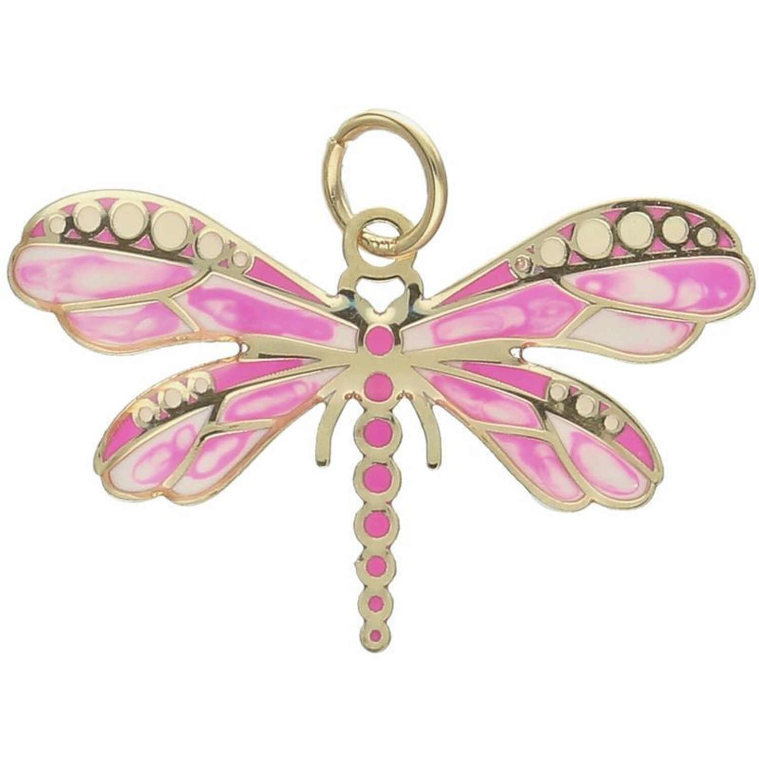Zawieszka damska złota 585 różowy motyl z emalią DIA-ZAW-13704-585.jpg