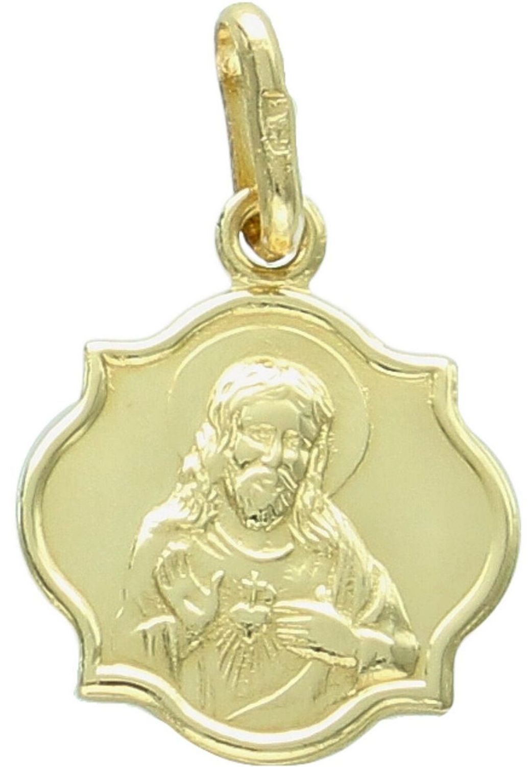 Złota zawieszka damska próby 585 w formie szkaplerza, model DIA-ZAW-13747-585. Długość z oczkiem 2,0 cm, szerokość 8 mm, waga 1,14 g. Elegancka biżuteria o symbolicznym znaczeniu – 2.jpg