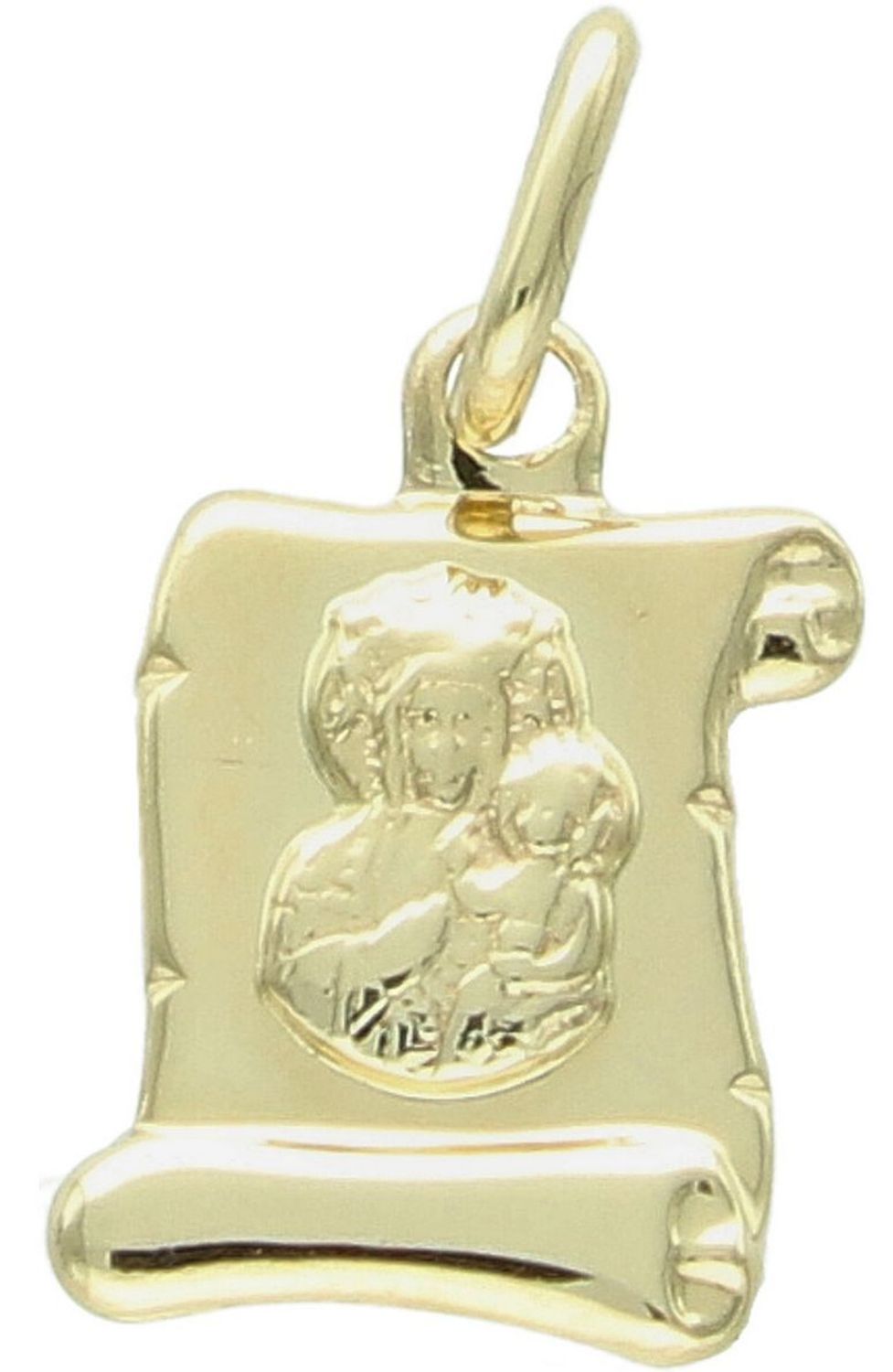 Zawieszka złota DIA-ZAW-13751-585 – medalik Matka Boska z Dzieciątkiem. Wymiary 1,9 cm x 1,0 cm, waga 0,50 g. Subtelna i elegancka biżuteria religijna, idealna na prezent.1.jpg