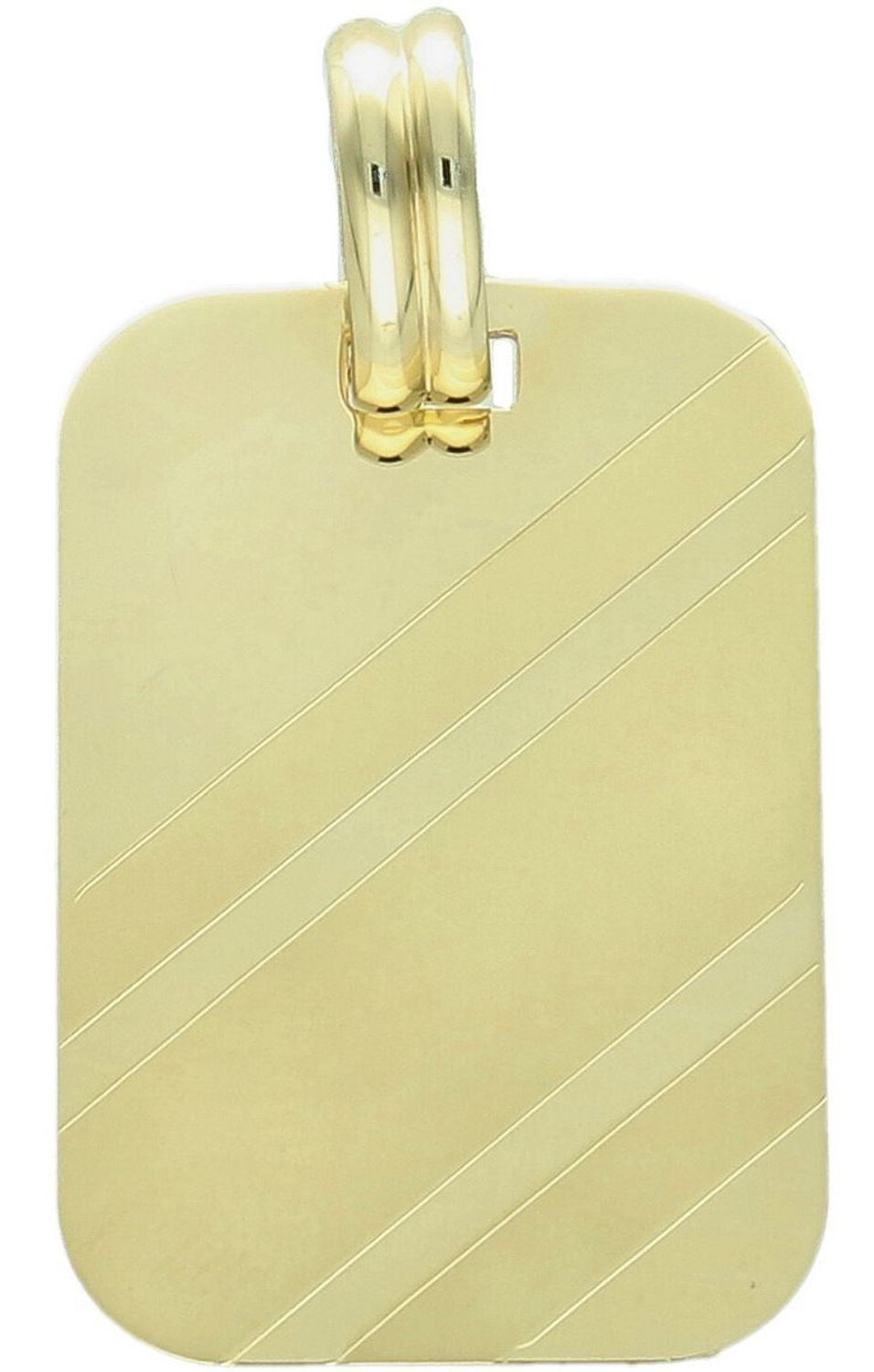 Zawieszka złota próba 585 DIA-ZAW-13752-585 – elegancka blaszka z wzorem i gładką powierzchnią idealną na grawer. Wymiary 3,5 cm x 2,0 cm, waga 3,05 g. Idealna na prezent.1.jpg