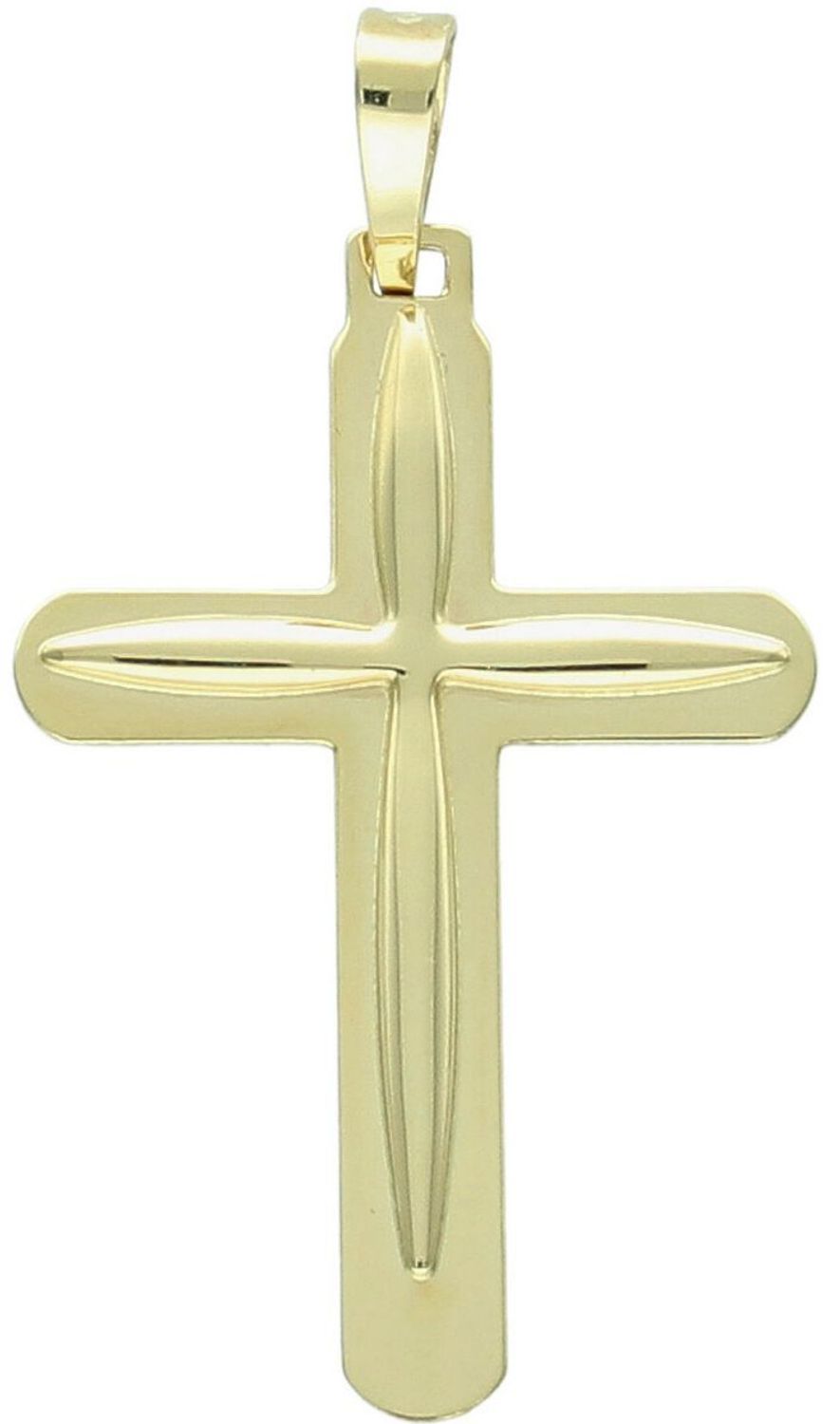 Zawieszka złota DIA-ZAW-13757-585 – krzyż zdobiony wzorem. Wymiary 4,0 cm x 2,2 cm, waga 2,06 g. Elegancka i dekoracyjna biżuteria religijna, idealna na prezent.11.jpg