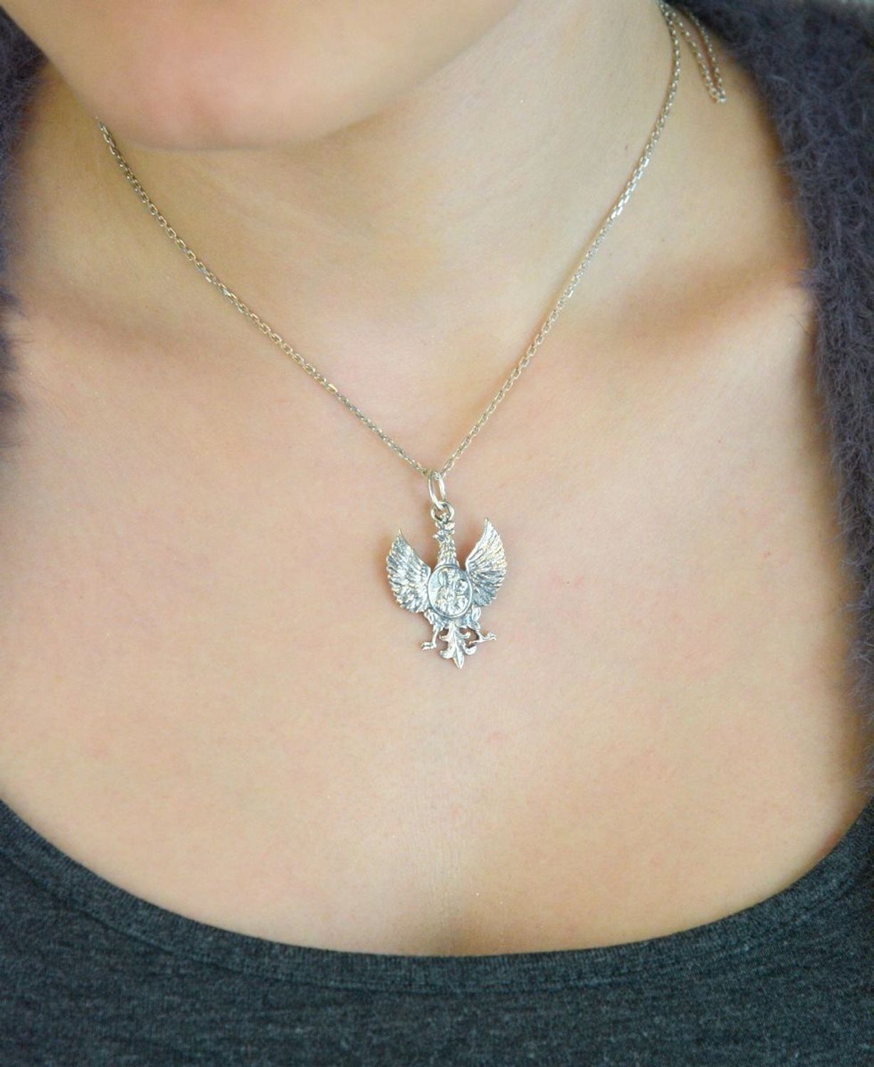 Damska srebrna zawieszka orzeł z Matką Boską 925 DIA-ZAW-13808-925.jpg