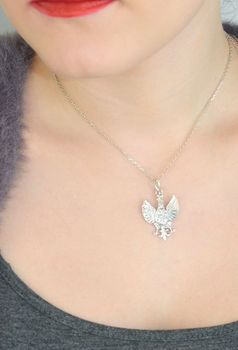 Damska srebrna zawieszka próby 925 z orłem i wizerunkiem Matki Boskiej. Elegancka i symboliczna biżuteria na co dzień i wyjątkowe okazje (4).JPG