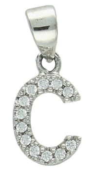 Srebrna damska zawieszka literka C próba 925 DIA-ZAW-13835-925, zdobiona cyrkoniami. Lekka 0,65 g, długość z oczkiem 1,7 cm, szerokość 7 mm. Subtelna, elegancka i idealna na prezent.1.jpg