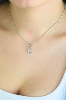 zawieszka literka C, zawieszka srebrna 925, zawieszka z cyrkoniami, biżuteria damska srebrna, prezen (3).jpg