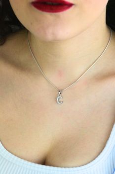 zawieszka literka C, zawieszka srebrna 925, zawieszka z cyrkoniami, biżuteria damska srebrna, prezen (4).jpg