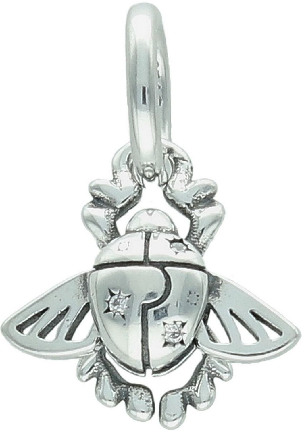 Zawieszka srebrna próby 925 w kształcie pszczółki, zdobiona trzema cyrkoniami. Model DIA-ZAW-13899-925, długość z oczkiem 2,0 cm, szerokość 1,3 cm, waga 1,55 g. Uroczy i elegancki dodatek 1.jpg