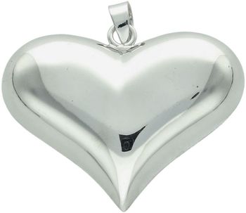 Zawieszka srebrna próby 925 w kształcie dużego, wypukłego serca. Model DIA-ZAW-13912-925, długość z oczkiem 4,0 cm, szerokość 4,5 cm, waga 13,60 g. Elegancki i efektowny dodatek do łańcuszka.1.jpg