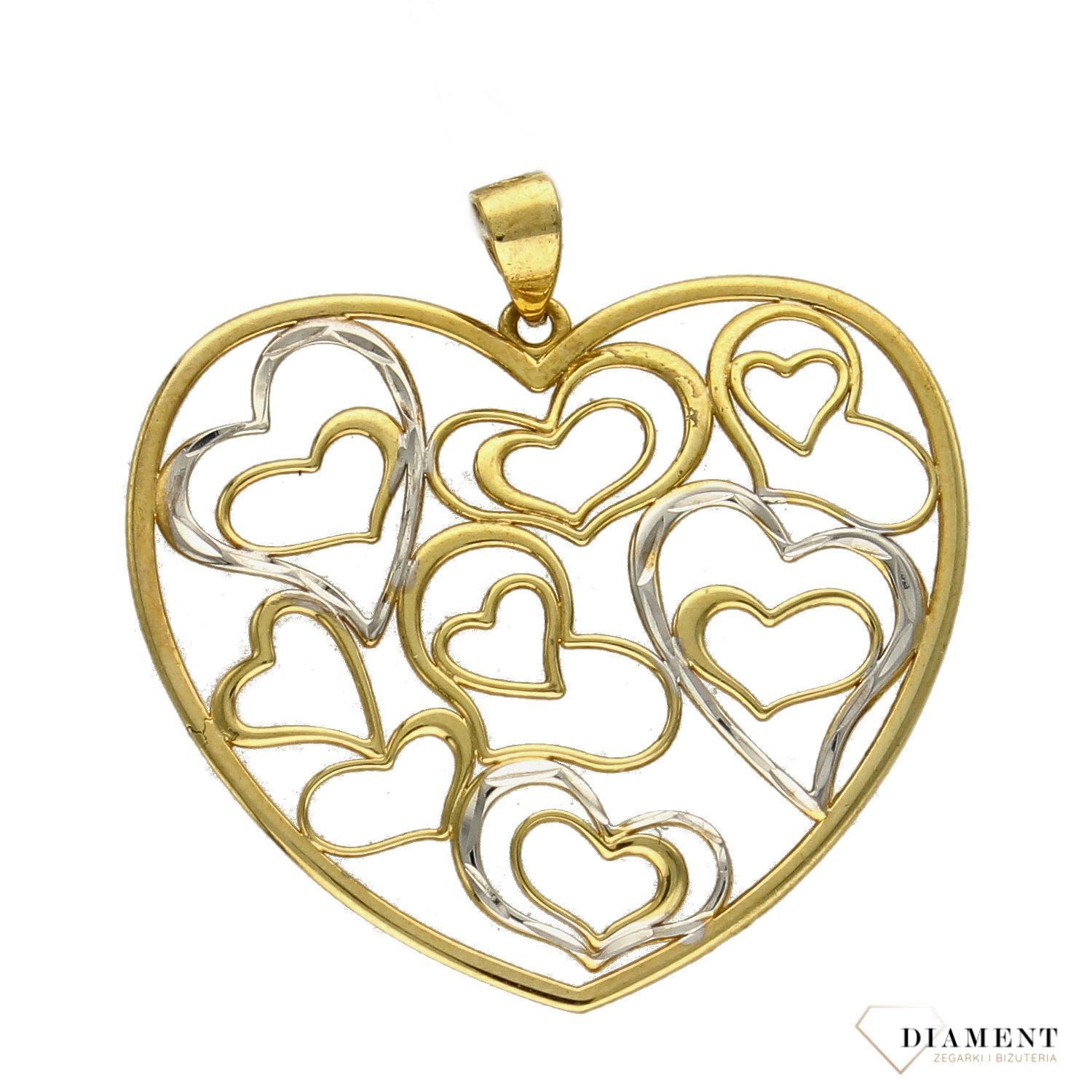 Złota zawieszka 333 ażurowe serca DIA-ZAW-1394-333.jpg