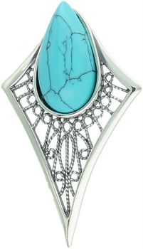 Srebrna zawieszka damska 925 DIA-ZAW-13991-925 z geometrycznym wzorem i turkusem. Wymiary 3,6 × 2,2 cm, waga 3,10 g. Elegancka i nowoczesna.1.jpg