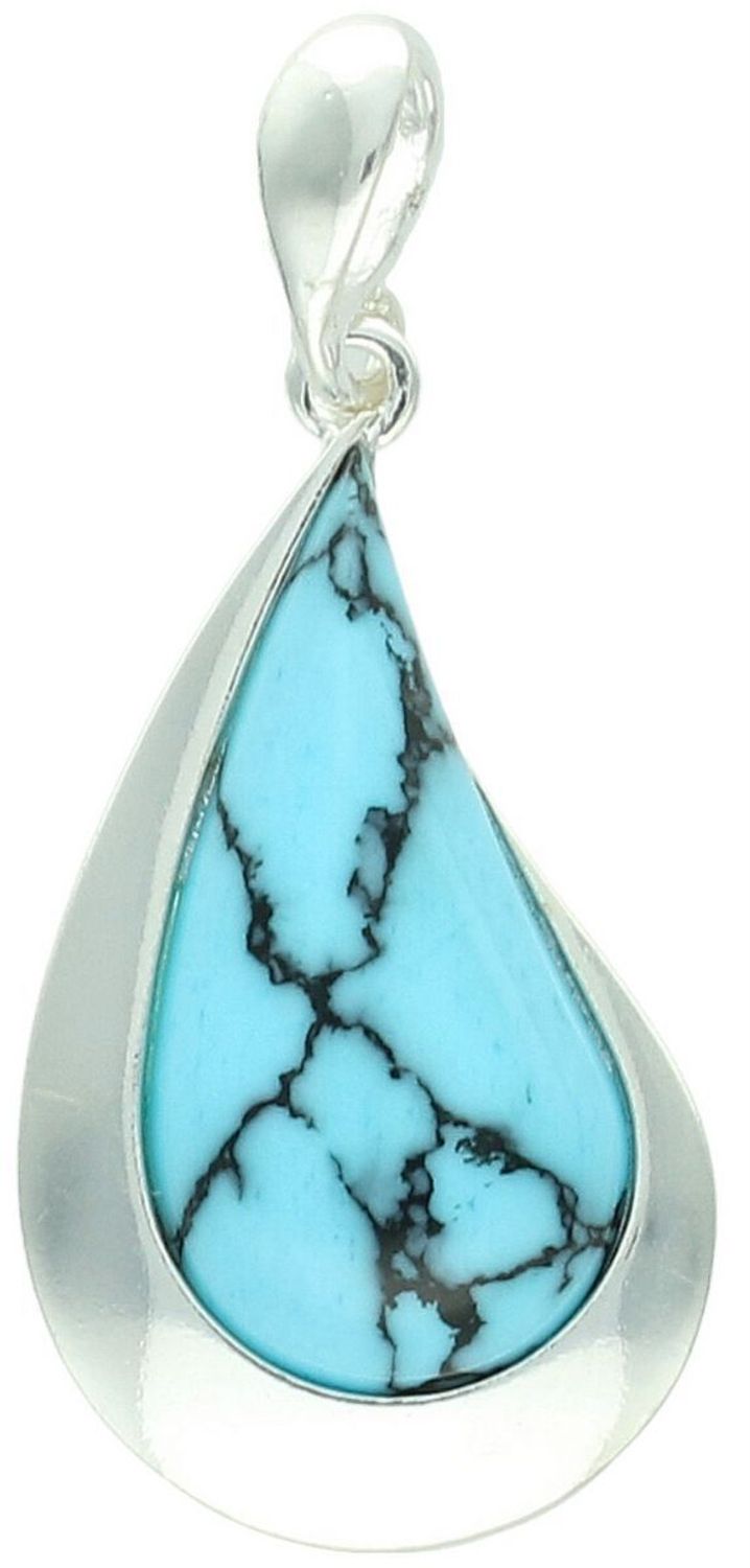 Łezka zawieszka damska srebrna 925 DIA-ZAW-13992-925 zdobiona turkusem. Wymiary 4,5 × 2,0 cm, waga 5,70 g. Elegancka i efektowna biżuteria.1.jpg