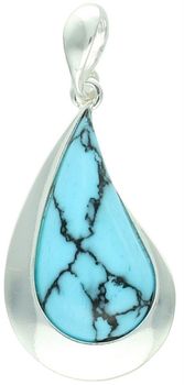 Łezka zawieszka damska srebrna 925 DIA-ZAW-13992-925 zdobiona turkusem. Wymiary 4,5 × 2,0 cm, waga 5,70 g. Elegancka i efektowna biżuteria.1.jpg