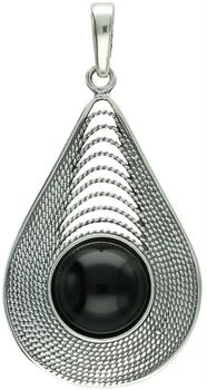 Łezka zawieszka damska srebrna 925 DIA-ZAW-13998-925 zdobiona okrągłym onyksem. Wymiary 5,5 × 3,0 cm, waga 7,00 g. Elegancka i efektowna.1.jpg