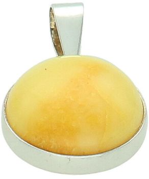 Srebrna zawieszka 925 z okrągłym bursztynem naturalnym Ag.jpg