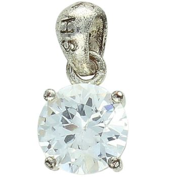 Srebrna zawieszka próby 925 DIA-ZAW-14077-925 z dużą białą cyrkonią. Okrągły kształt, szerokość 8 mm, długość 1,5 cm, waga 1,60 g. Klasyczna i elegancka biżuteria na prezent.1.jpg