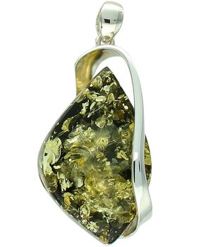 Zawieszka Srebrna 925 z Zielonym Bursztynem srebro.jpg