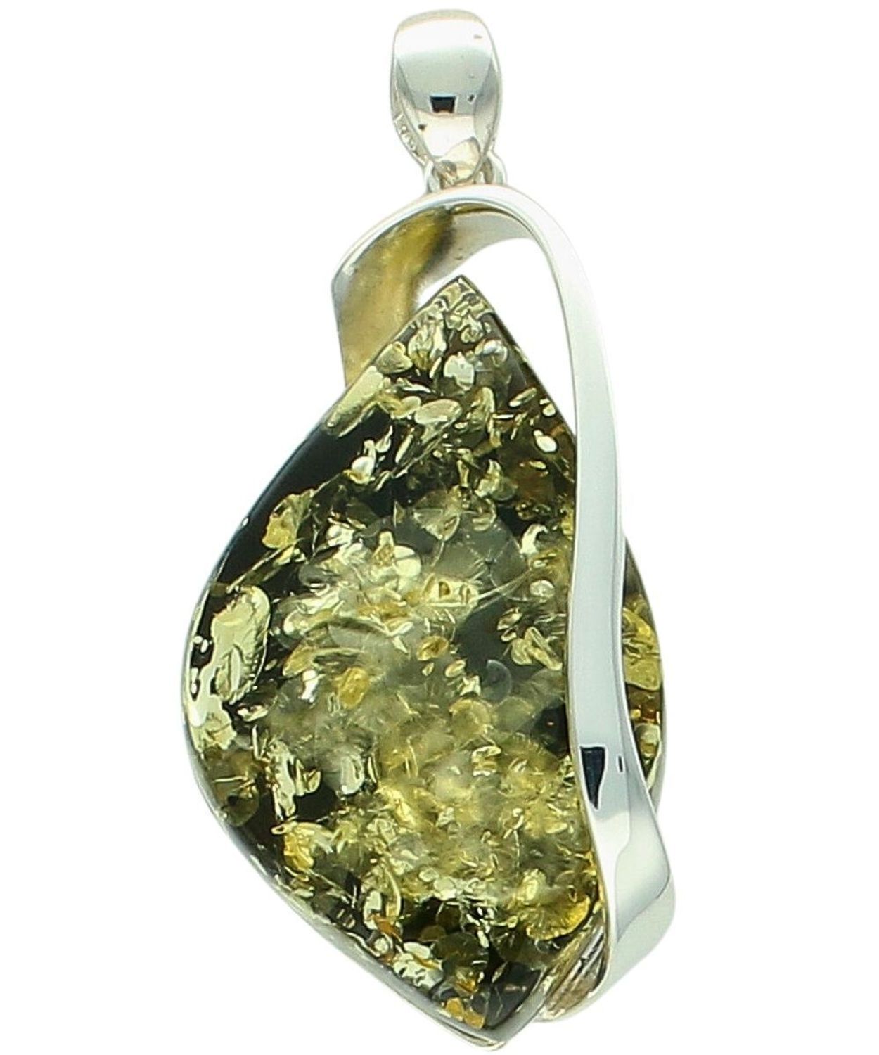 Zawieszka Srebrna 925 z Zielonym Bursztynem srebro.jpg