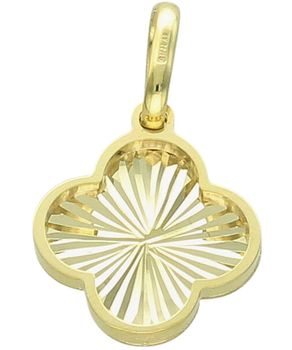 Złota zawieszka koniczynka na szczęście 375 – grawerowana, efektowny połysk.jpg