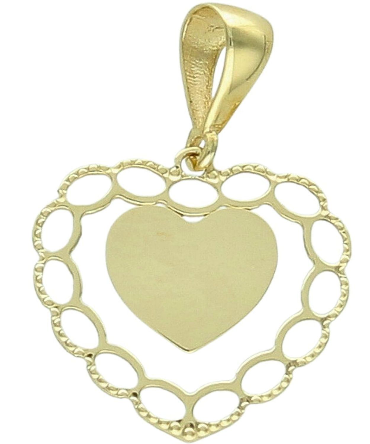 Złota zawieszka serce 375 – podwójne serce, delikatna obwódka Au.jpg