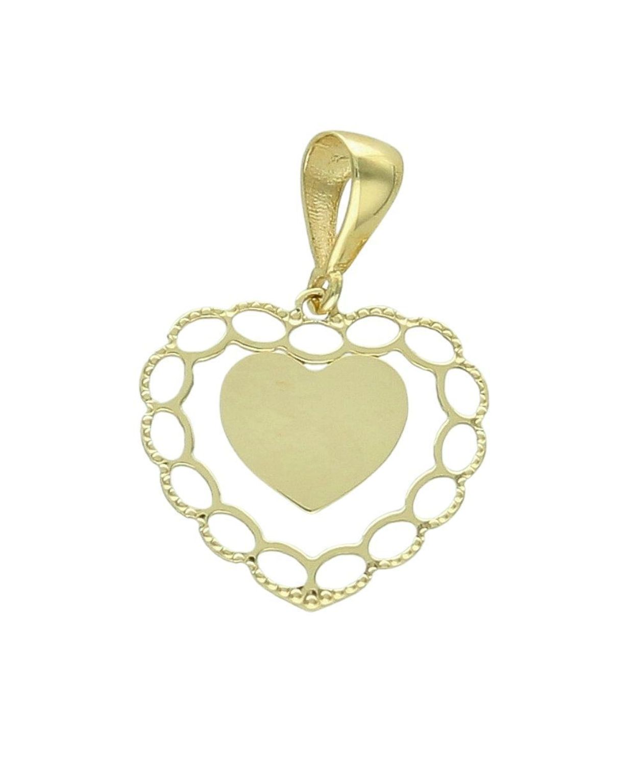 Złota zawieszka serce 375 – podwójne serce, delikatna obwódka Au.jpg